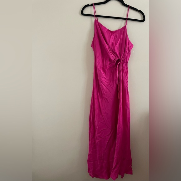 New! FARM Rio Pink Spaghetti Strap Midi Dress - Picture 2 of 7